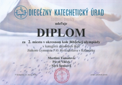 Dekanátne kolo Biblickej olympiády