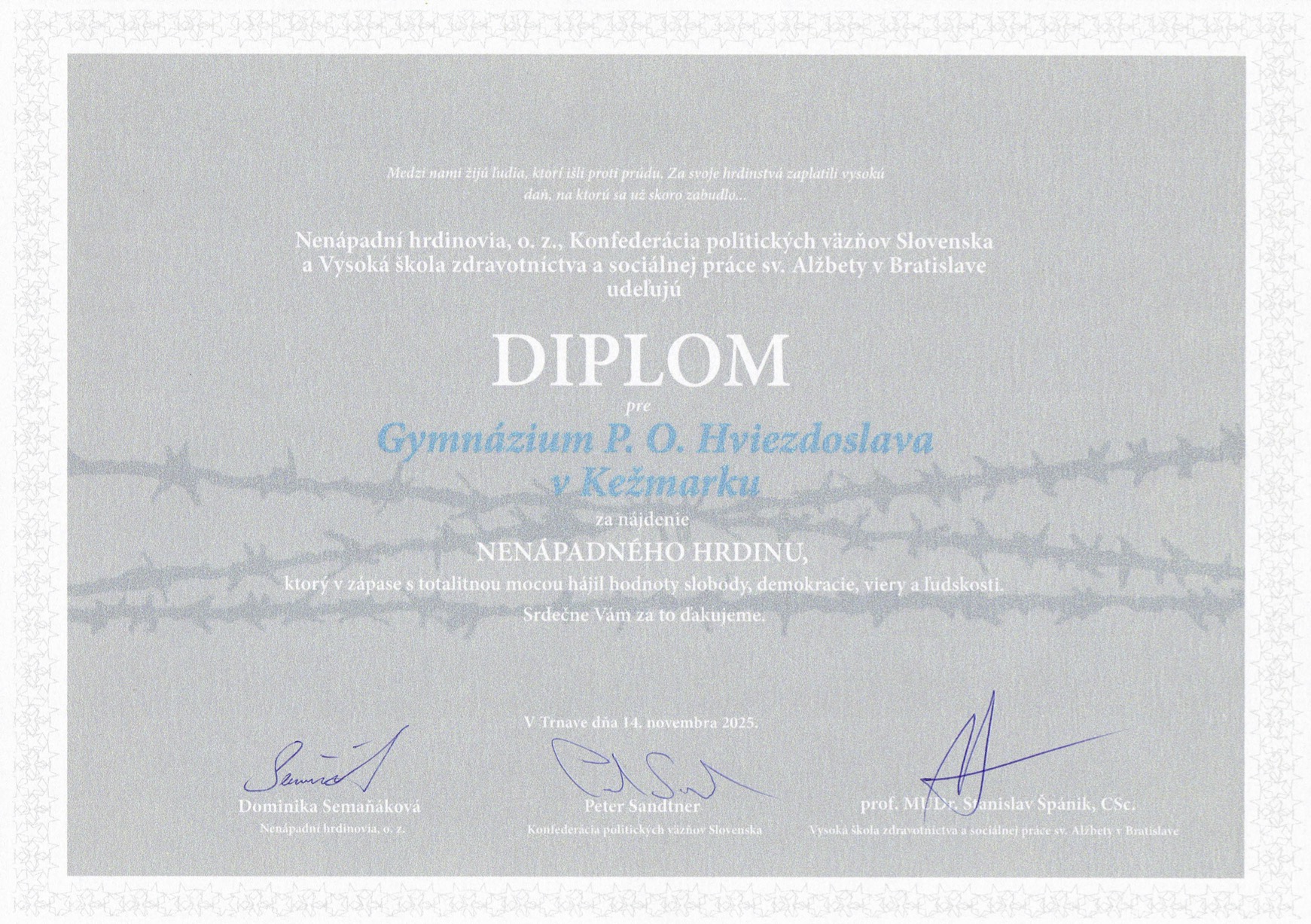 Projekt Nenápadní hrdinovia