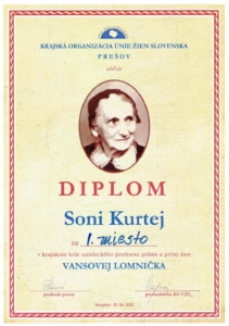 Diplom Vansovej Lomnička